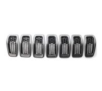 Auto Central Delantero Rejilla Para Jeep Para Cherokee 2014-2018 Insertos Parrilla Cromados Negros Bisel Ventilación Anillo Salida Estilo Exterior(Matte grey)