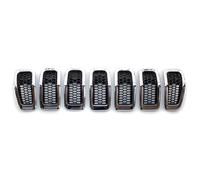 Auto Central Delantero Rejilla Para Jeep Para Cherokee 2014-2018 Insertos Parrilla Cromados Negros Bisel Ventilación Anillo Salida Estilo Exterior(Chrome)