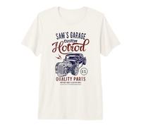 Auto clásico Sam's Hotrod Garage Sam Design Camiseta Premium