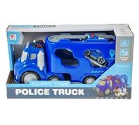 Auto con contenedor y 2 luces de coches de policía