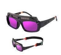 Auto Darkening Welding Glasses, Protective Eyewear, 5.71 x 2.09 inches, Lightweight Safety Metalwork, Helmet Eye Shield for Cutting, Grinding, Yard Work, Construction, Men and Professionals, Welders