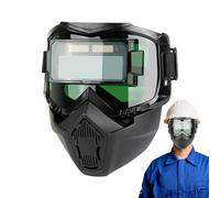 Auto Dimming Welding Helmet, Welding Shade Protector, 9.06x7.08 pulgadas Full Face Coverage Safety Gear, Diseño de lente ajustable, Soldering Shield for Factory Work & Metal Processing