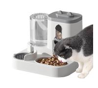 Auto Dog Feeder, Puppy Feeder Station, Home Care Accessory, Automatic Food and Water Dispenser, Large Capacity Pet Bowl for Indoor Feeding, 10.63x9.06x10.63 Inches, Blue, Gray