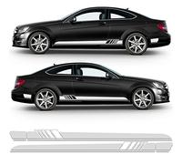 Auto-Dress - Juego de pegatinas laterales para Mercedes-Benz Clase C C 204 en el color deseado - Diseño: Edition One (blanco brillante) (negro brillante) (blanco mate)