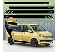 Auto-Dress® - Juego de pegatinas laterales para VW T4, T5 y T6 Bus en el color deseado - Diseño: Mountain Silhouette Racing sin rayas (111M negro mate, larga distancia entre ejes)