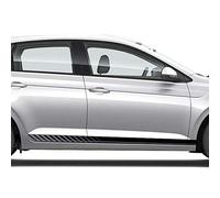 Auto-Dress - Juego de pegatinas universales para VW Polo, diseño de rayas laterales (210 Black Gloss)