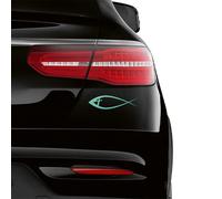 Auto-Dress - Pegatina para coche (20 x 6 cm), diseño de pez cristiano con cruz, color negro brillante