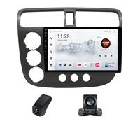 Auto estéreo Doble DIN con CarPlay inalámbrico para Honda Civic 7 LHD RHD 2000-2006 Pantalla táctil HD de 9 Pulgadas Unidad Principal de Radio para Coche con Android Auto Bluetooth cámara de reversa