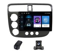 Auto estéreo Doble DIN con CarPlay inalámbrico para Honda Civic 7 LHD RHD 2000-2006 Pantalla táctil HD de 9 Pulgadas Unidad Principal de Radio para Coche con Android Auto Bluetooth cámara de visión