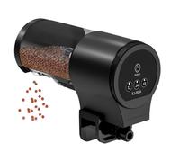 Auto Fish Feeder for Aquarium, 100ml Automatic Food Dispenser with Timer 4.92x3.94x2.36 Inches, Suitable Floating or Sinking Flakes, Ideal for Cichlid Shrimp Turtle Tetra Koi Betta Guppy Tanks
