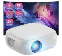 【Auto Focus/Keystone】 Proyector Native 1080P Full HD, WiFi Bluetooth Proyector, 200'' Video Proyector, Soporta 4K & Zoom, Proyector Cine en Casa para Movil/iOS/Android/TV Stick/PS5
