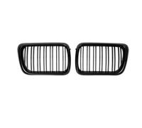 Auto Frontgrill Para E36 LCI 1996-1999 Para M3 Rejillas Superiores Doble Lámina 2x Rejillas Delanteras Carreras Estilo Doble Línea Coche Parrilla Delantera(Double-Glossy Black)