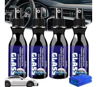 Auto Glass Powerful Waterproof Spray, Windshield Rain Repellent & Anti-Fog Treatment, Long-Lasting Hydrophobic Coating, Fog Treatment Suitable for Car, Trucks, Motorcycles Glass and Mirrors (4pcs)