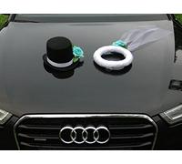 Auto Joyas Velo y Sombrero Joyas Pareja Rose Decorativos Decoración Bodas Car Auto Wedding Deko Coches (Turkish)