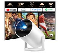 [Auto Keystone] Proyector Inteligente con Wi-Fi 6 Bluetooth 5.4, 4K Soporte, Android 14, Apps Integradas, Mini Proyector Portatil Compatible con HDMI/iOS/Android/US LYNCAST HY300 Pro