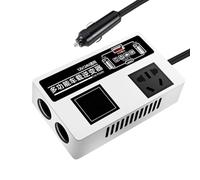 Auto-Konverter zu Steckdose, Auto-Wechselrichter | DC 12V/24V bis 220V Autoladegerät mit Steckdose | 200-W-Autoladestation, Autosteckdose für schnelles Aufladen von Mobiltelefonen, Kameras und Laptops