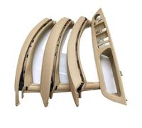 Auto Manija Interior Puerta Juego Completo Manija Cuero Reposabrazos Interior Puerta Conductor Derecho RHD Para X5 Para X6 Para E70 Para E71(RHD Beige 7pcs)