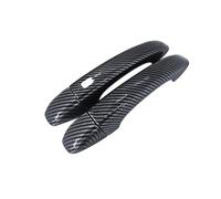 Auto Manillas Puertas Exterior Cubierta Manija Puerta Para Megane IV MK4 2016~2021 Pegatinas Juego Molduras Accesorios Cromados Para Coche Exterior Fibra Carbono Negro(1 Smart Button1)