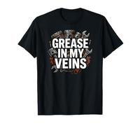 Auto Mechanic Grease In My Veins Gearhead Camiseta