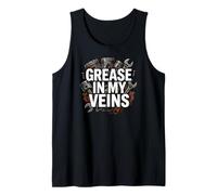 Auto Mechanic Grease In My Veins Gearhead Camiseta sin Mangas