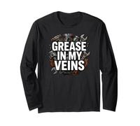 Auto Mechanic Grease In My Veins Gearhead Manga Larga