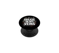 Auto Mechanic Grease In My Veins Gearhead PopSockets PopGrip Adhesivo