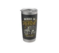 Auto Merced California Retro Hotrod, diseño envejecido Vaso térmico de acero inoxidable de doble pared