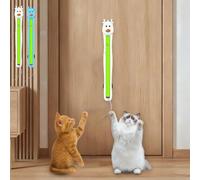 Auto Motion Flying Rope Cat Toy, Automatic Electric Flying Rope Cat Toy, Electric Wall Mounted Interactive Cat Toys for Indoor, from Lazy to Crazy, Automatic, for Walls, Windows & Doors (White)