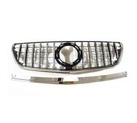 Auto Parrilla Delantera Rejilla Delantera Estilo GT Reemplazo De Rejilla De Malla De Capó Central Compatible Con Benz Para Metris Para V260 W447 2016 2017 2018 2019 2020(Silver)