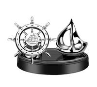 Auto Perfume Diffuser, Decorative Air Freshener, Solar Rotating Rudder Boat Oil Mist, Dashboard Ornaments, Size: 4.33x3.94x1.97 inches, Ideal for Car Interior and Central Contro