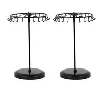 Auto-plaza Par de 23 ganchos de latón giratorio para joyas, soporte giratorio para joyas, organizador de joyas (negro)