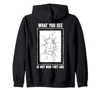 Auto Reflexión Psicología Cara Abstracto Cita Motivacional Sudadera con Capucha