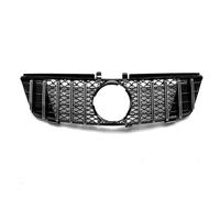 Auto Rejilla Delantera Parrilla Frontal De Línea Vertical, Repuesto Negro Brillante Compatible Con Benz ML Para W164 2005 2006 2007 2008 GT Style(Silver)