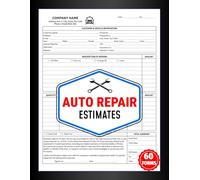 Auto Repair Estimates: Mechanic Work Order Record Logbook for Car Service | Manage Every Repair Efficiently and Accurately | 60 Forms