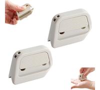Auto-Retract Ceramic Mini Box Cutter with Auto-Retractable Blade, Pocket Sized Right Angle Groove Design, Fridge Magnet Portable Opener for Home Office Travel & Cardboard Craft Using (2 Pcs,Khaki)