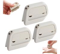Auto-Retract Ceramic Mini Box Cutter with Auto-Retractable Blade, Pocket Sized Right Angle Groove Design, Fridge Magnet Portable Opener for Home Office Travel & Cardboard Craft Using (3 Pcs,Khaki)