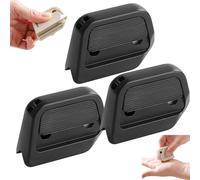 Auto-Retract Ceramic Mini Box Cutter with Auto-Retractable Blade, Pocket Sized Right Angle Groove Design, Fridge Magnet Portable Opener for Home Office Travel & Cardboard Craft Using (3 Pcs,Black)