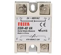 Auto SSR-40VA Voltaje de carga 24-480V AC 40A Corriente Nominal Regulador de resistencia Relé estático Módulo SSR para proceso de automatización Industrial Relé estático para proceso de autom tica