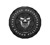 Auto Start Stop Knopf Abdeckung, Totenkopf Muster Auto Metall Motorschalter Zündknopf Abdeckung Universal Zündschalter Startknopf Schutzabdeckungsring Start Stop Engine Drehbarer Schutzaufkleber