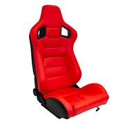 AUTO-STYLE Asiento Deportivo 'RK' - Cuero Artificial Rojo - Respaldo Ajustable de Doble Cara - in orrederas