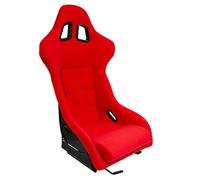 AUTO-STYLE Asiento Deportivo 'RR' - Rojo - Respaldo Fijo de Poliéster - incl. Correderas