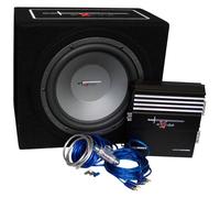 AUTO-STYLE Excalibur Excalibur X.3 Extreme - Caja de Graves réflex de 12 Pulgadas, Incluye Amplificador de 1000 W con Kit de Cable y Caja de subwoofer, Color Negro y Azul
