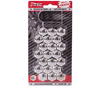 AUTO-STYLE J-Tec - Juego de Cubiertas universales para Tuercas y Pernos de Rueda, Material sintético Cromado, 17 mm, Juego de 20 + 1 Piezas
