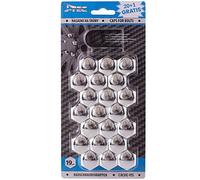 AUTO-STYLE Juego de Cubiertas universales para Tuercas de Rueda/Pernos - Material sintético Cromado - 19 mm - Juego de 20 + 1 Pieza