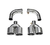 Auto Tubo De Escape Punta De Escape De Coche para Q5 2021 2022 2023 2024, Actualización Silenciador Fibra De Carbono Cuádruple, Boquilla del De Escape Auto Tubo De Escape(Silver)