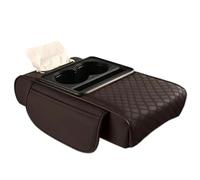 auto Vasos de Bebidas Portavasos Bolsillos De Almacenamiento Laterales Reposabrazos De Coche Cojín De Aumento Consola Central Reposabrazos Cojín Organizador Funda De Reposabrazos(Brown)