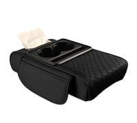 auto Vasos de Bebidas Portavasos Bolsillos De Almacenamiento Laterales Reposabrazos De Coche Cojín De Aumento Consola Central Reposabrazos Cojín Organizador Funda De Reposabrazos(Black)