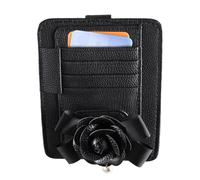 Auto Visor Organizer, Eyeglasses Hanger and Ticket Card Clip, Portable Storage Pouch for Car Visors, Sunglass Holder for Cars, SUVs, Trucks, Convenient Accessory for Travel and Daily Use, Negro ,