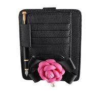 Auto Visor Organizer, Eyeglasses Hanger, Ticket Card Clip, Eyeglasses Ticket Clip, Car Visor Eyeglasses Hanger, Ticket Card Clip and Multi-Pocket Auto Organizer for Eyeglasses and Tickets, rojo,