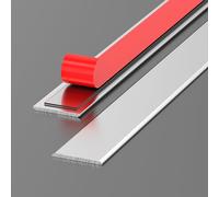 Autoadhesiva Moldura Umbral De Aluminio, Tira De Transición De Vinilo Plana Pisos, Adhesivo Para Cubrir Juntas Entre Pisos Laminados De Altura Similar(Plata,W1.5cm)